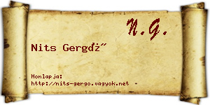 Nits Gergő névjegykártya